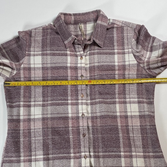 Kuhl Kamila Flannel Plaid Button Down Long Sleeve Shirt Purple and White Women L - Picture 9 of 12
